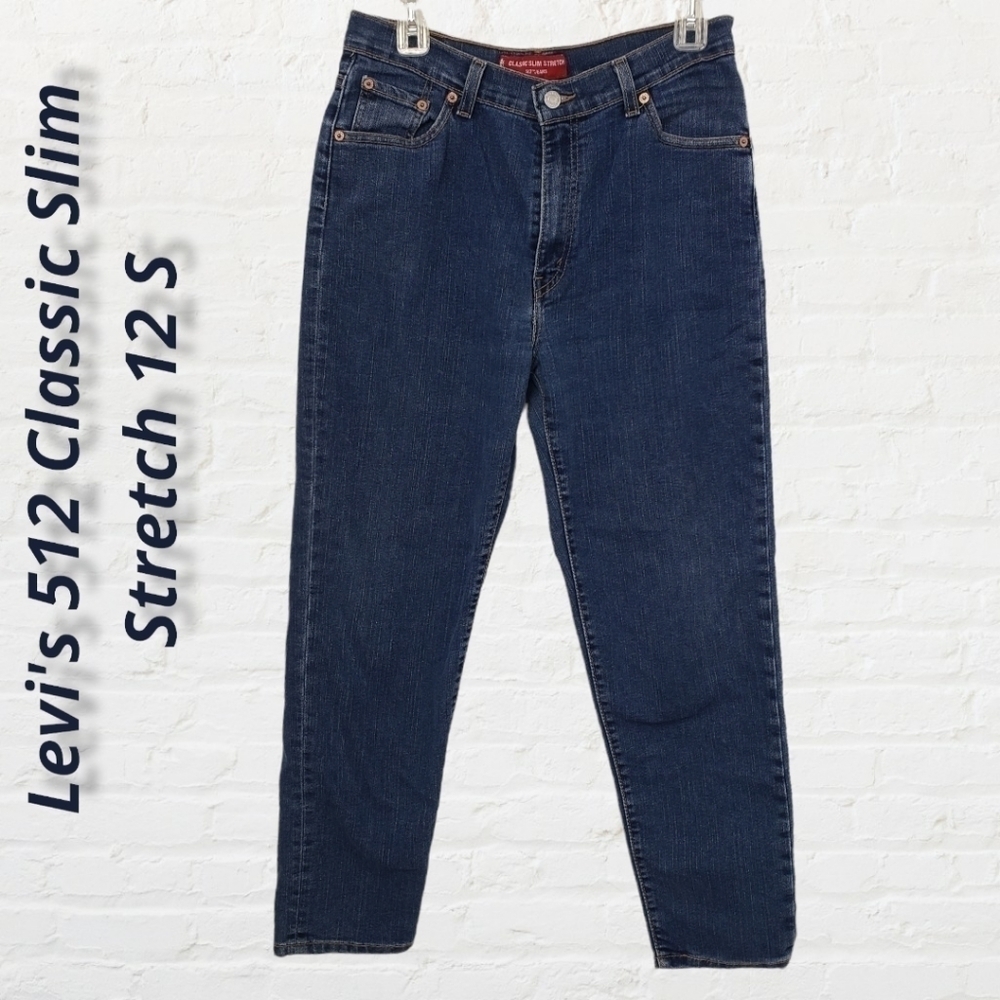 LEVI'S 512 Classic Slim Fit Stretch Tapered Leg High Waist 12S EUC - Picture 2 of 11